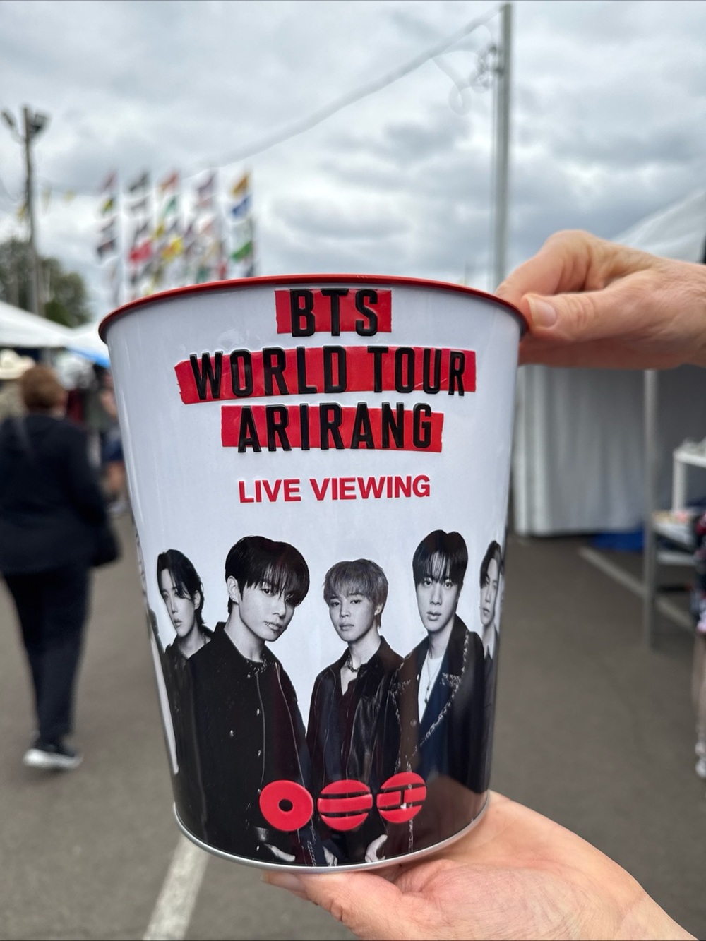 BTS World Tour Arirang Live Viewing Collectible Tin - popcorn Bucket - Picture 2 of 9